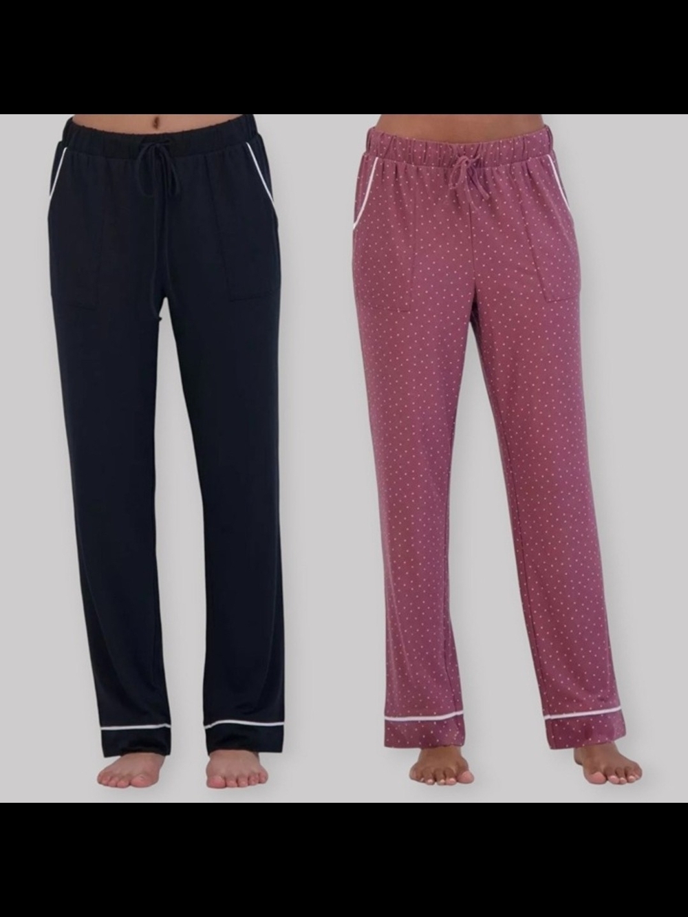 Lucky Brand Women's Pajama Pants - 2 Pack Navy & Mauve Dot Size Medium NWOT